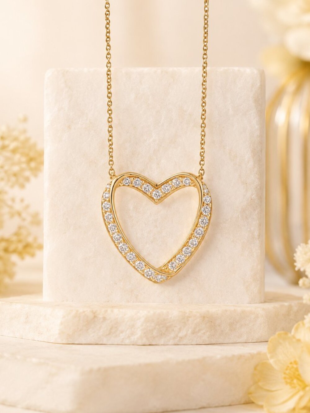 Diamond Heart Pendant Necklace